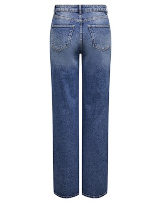 Only - ONLJuicy HW Wide DOT330 Jeans - Dark Blue Denim